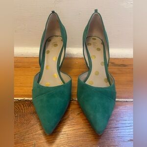 Boden suede green pumps